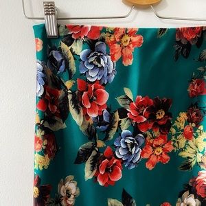 Alice + Olivia ombré floral midi skirt (4)